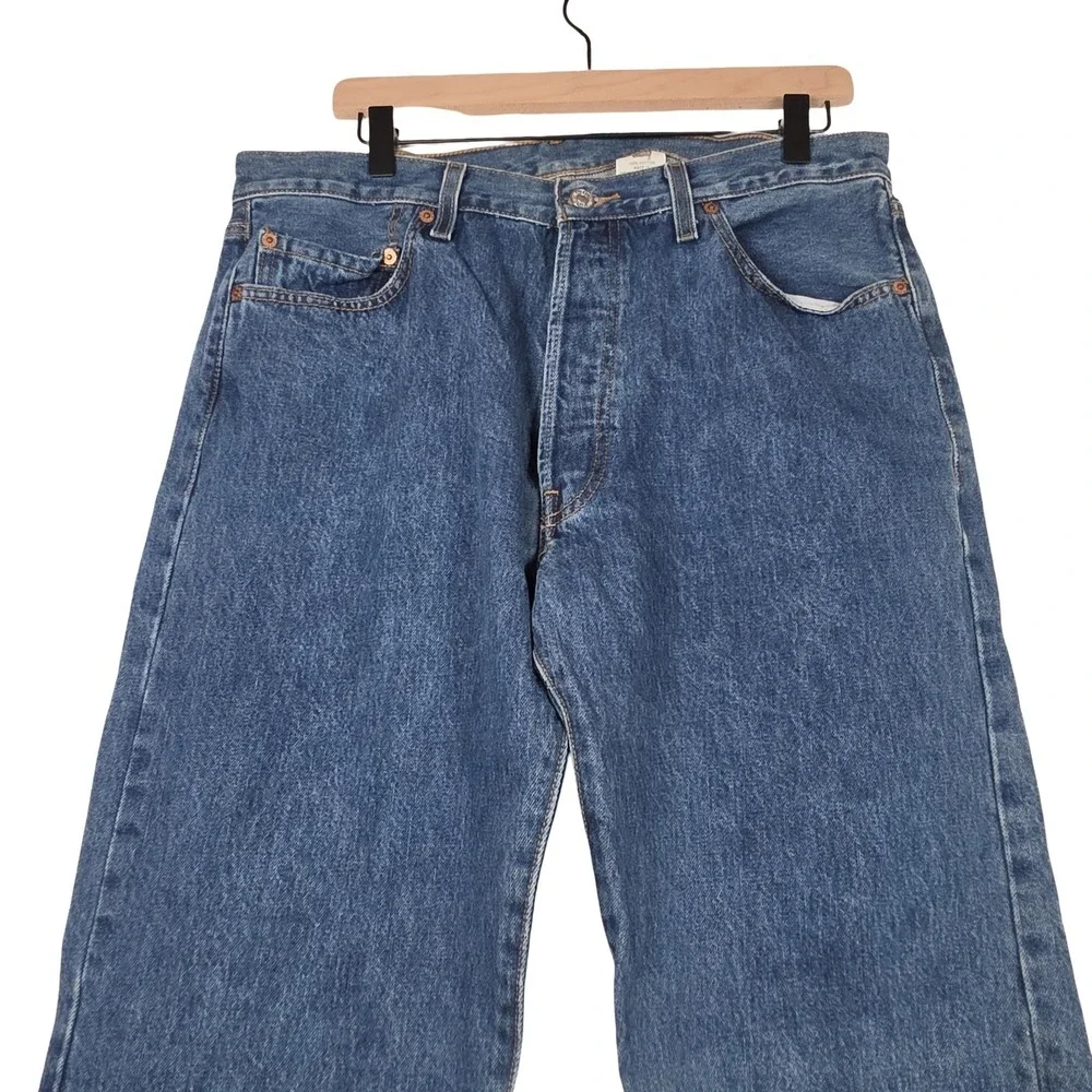 Levis‎ 501 Jeans Mens 36x30 Medium Blue Button Fly 501XX Straight Leg Denim Y2K